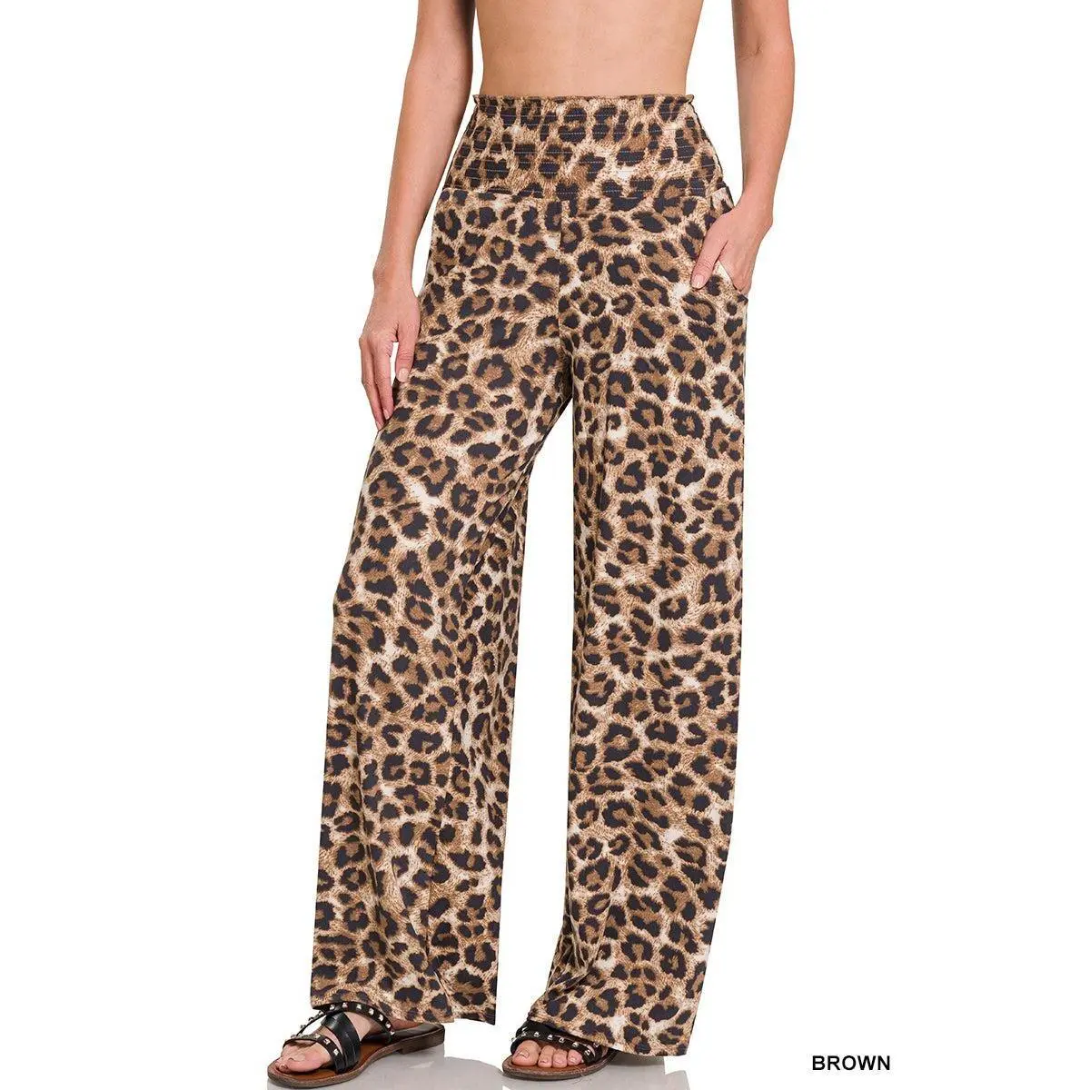 Leopard Smocked Pant