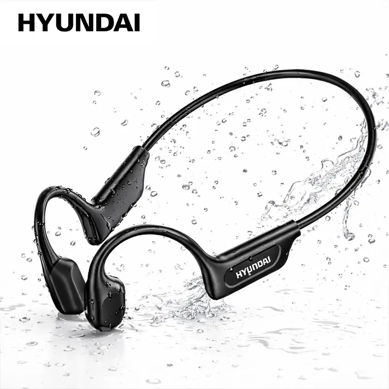 HYUNDAI G06 Bone Conduction Neckband Wireless Earphones with Bluetooth 5.4, Waterproof Sports Design, 360° Flexible Bending, Lightweight & Comfortable Fit, Long Battery Life, Wireless Headphones for Music, Calls & Sports, Compatible with Android & iOS,fat