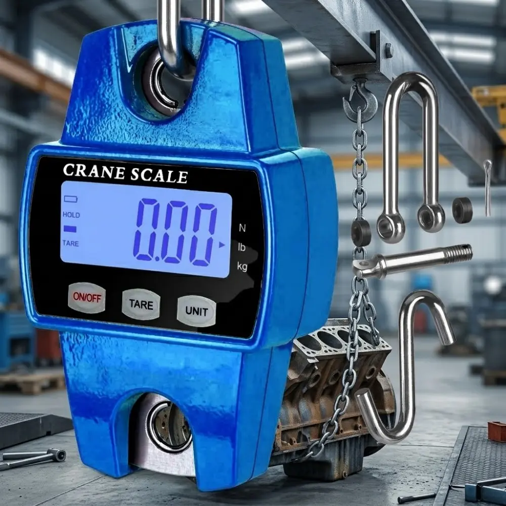 Portable Handheld Electronic Crane Scale, 660lb Heavy Duty Industrial High Precision Waterproof Shockproof Aluminum, for Logistics Lifting Outdoor Fishing Hunting Farm Commercial Weighing