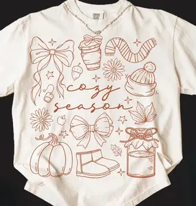 Comfort Colors Cozy Season Shirt, Fall Vibes, Fall Pumpkin Tee, Autumn Season, Womenswear, Gift for Her