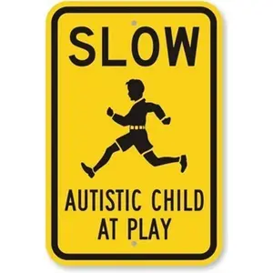 Autism Awareness Reflective Aluminum Sign, 8x12 Inch, High-Quality Engineering Grade Material Decorative Sticker, Sticker Decals, Ideal for Autism Support & Sensory Play