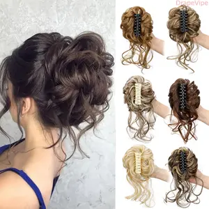 Women's Short Wavy Ponytail Hairpiece - Clip-In Messy Curly Pony, Natural Volume, Lazy Chic Flower Bun Clip, Soft Lightweight Synthetic Wiglet, Easy Styling, Breathable Comfortable Hold, Hair Accessories, Accessories for Women, Ideal for Work, Parties
