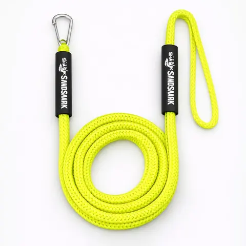 SandShark Shock Absorbing Bungee Cord Boat Dock Line, 7'-14' Stretch Marine Rope with Built-in Snubber & Stainless Steel Clip, Marine Anchor Lines & Mooring Rope for Boating & Anchoring Equipment