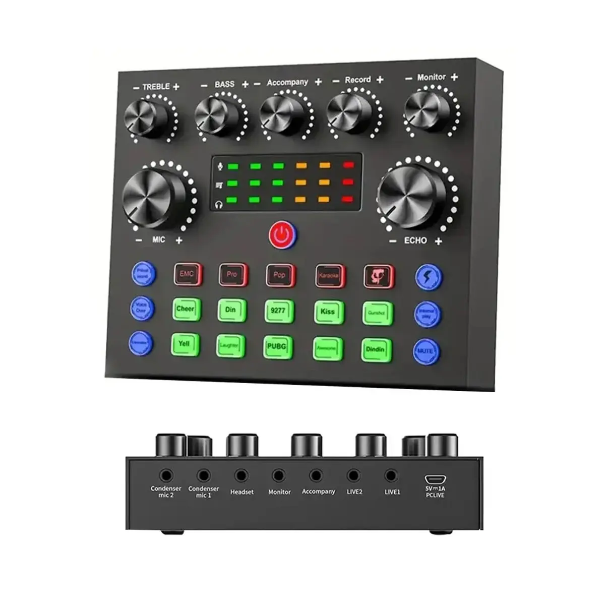 Podcast Equipment Kit, Audio Interface, Live Sound Cards, Sound Card Package & All-in-One Live Sound Control Device Set, Ideal for Recording, Gaming, Singing, Broadcasting, Live Streaming