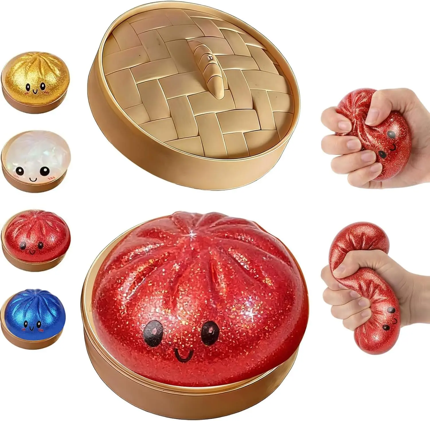 Soft Slow Rebound Steamed Bun Decompression Toy Realistic Appearance Fun Fidget Toy Universal For Kids Adults