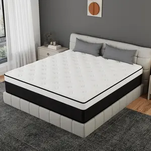 KORLOVY 12/14 Inch Twin, Full, King, Queen Size Mattress Memory Foam Hybrid Pocket Spring Medium Firm Comfy Skin-Friendly Mattresses Bed in A Box For Home Bedroom Hotels, Boxed Gift Furniture Ergonomic
