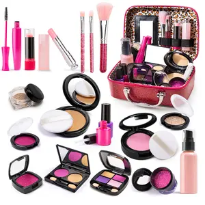 Simulated Makeup Kit for Girls, Play Makeup Set for Kids - Includes Cosmetic Bag for Birthdays and Christmas, Imaginary Makeup Fun for Toddlers and Little Girls Ages 3+