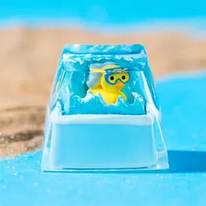 Custom DIY Keycap Set, Diving Duck Theme Ducky Style Cherry Mx Mechanical Keyboard, Glowing Backlit Design Backlighting, Perfect Gift for Dad Son Friends Birthday