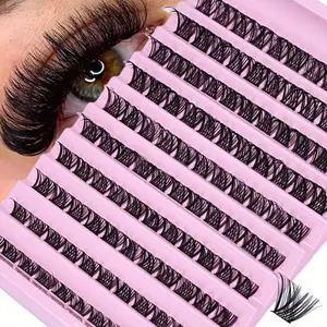 110pcs Cluster Lashes 8-16mm Wispy Individual Lashes Extensions Diy Eyelash Extensions Natural Look Lashes D Curl Fluffy Cluster Lashes Eyelash Extensions Volume Lash Clusters