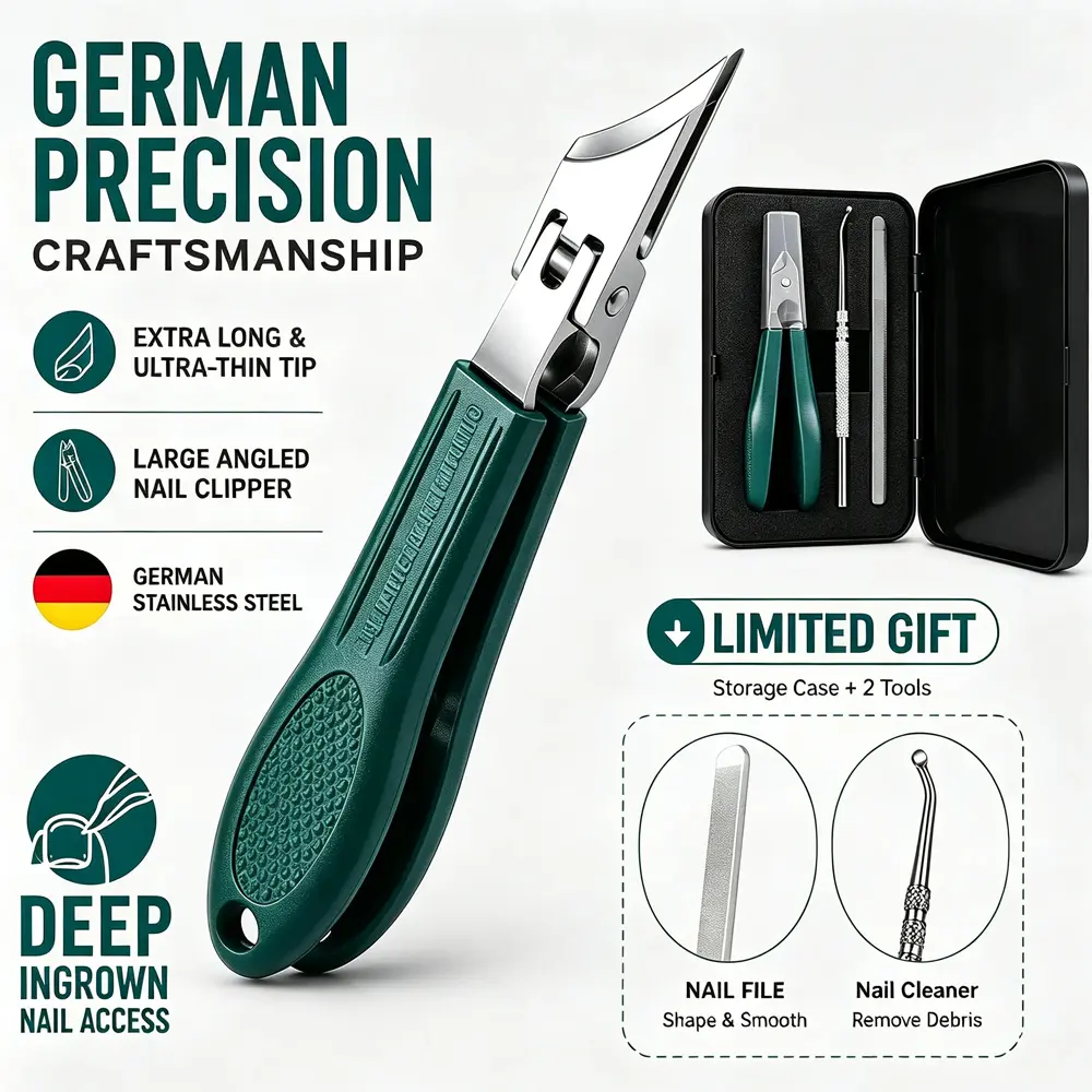 Eagle Beak Beveled Nail Clippers Set, 3Pcs Heavy Duty Wide Jaw Anti-Splash Slanted Nail Clipper Kit, Stainless Steel Nail Clippers with Nail File, Splashproof Pedicure Manicure Tool for Thick, Tough & Ingrown Nails for Men & Women