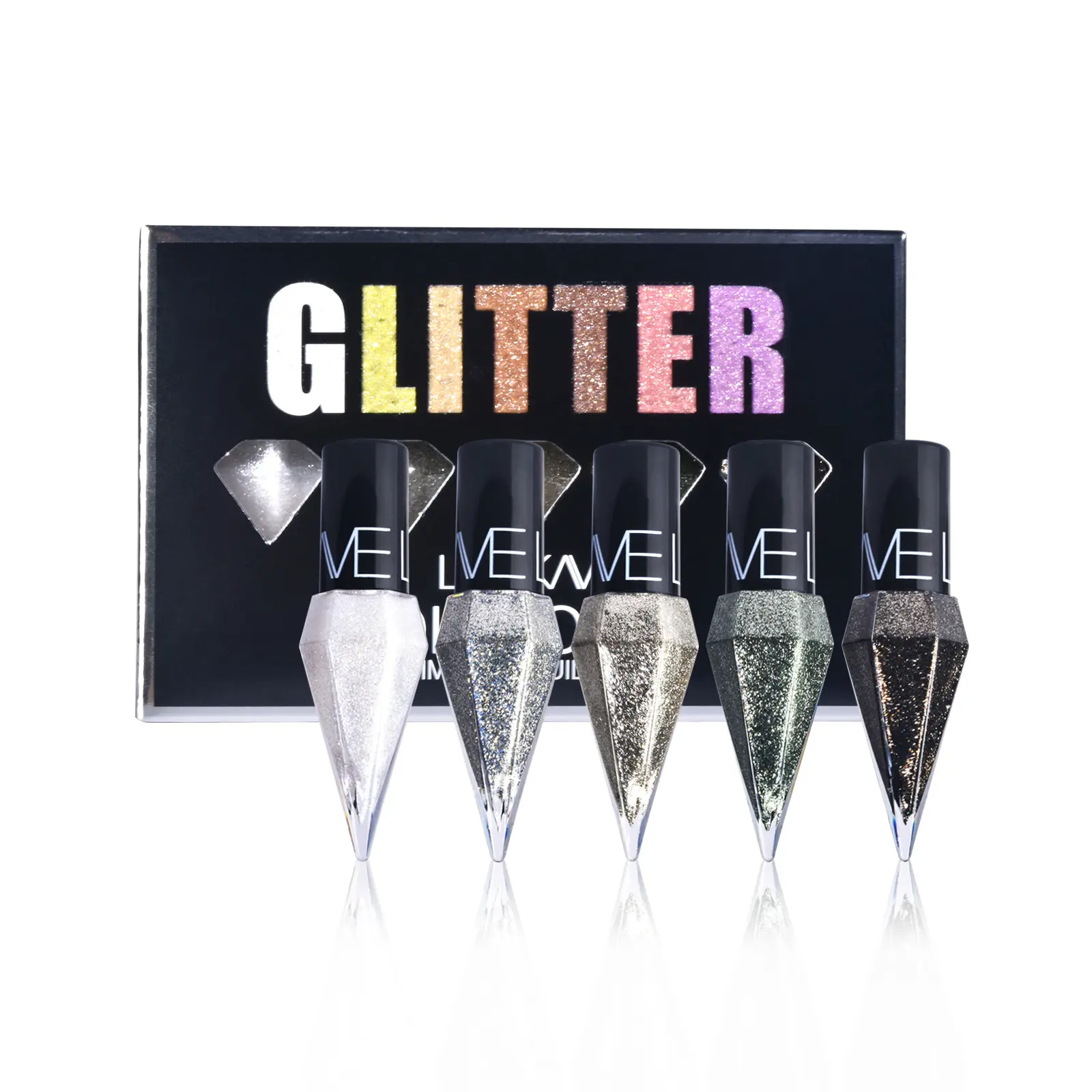 5Pcs Diamond Shiny Eyeliner Liquid Set Natural Enhance Eye Makeup Supplies Cosmetics