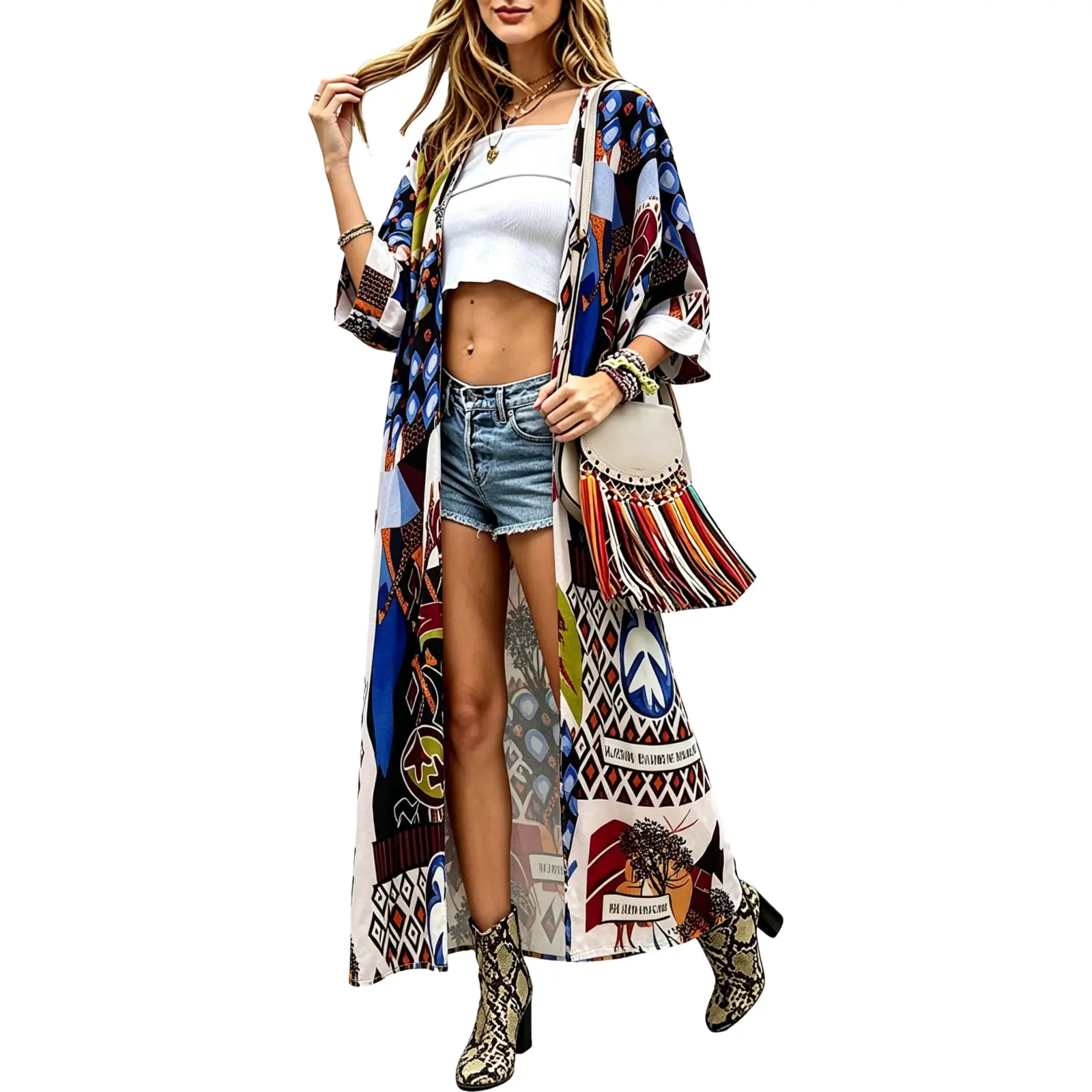 Bird Print Kimonos Cover Ups, Boho Kimono Cardigans, Colorful Swimit Cover Ups, Geometry Print Long Kimonos , Open Front Plus Size Kimono Swimsuit Cover ups, Kimono Robes Cardigans dusters