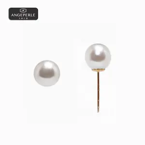 ANGEPERLE Akoya seawater pearl stud earrings 6-6.5mm APJCY005