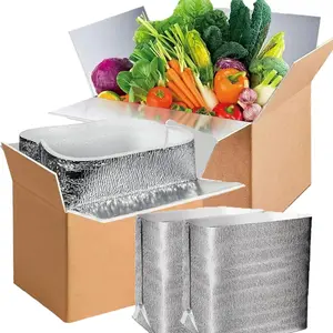 2 Pack Large Thermo Chill Double Insulated Shipping Box, with Aluminum Foil Liner - Keep Fresh-Cold Shipping Box for Frozen Food - Insulated Cooler Box for Packing, Moving, Mailing (9.5"X 6.8"X 6")