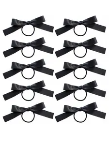 10 Pcs Women's Ribbon Butterfly Knot Hair Ties, Elegant & Stylish Accessories, Perfect for Daily Use, Secure Hold, Easy to Wear