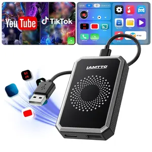 [Compatibility Check Required] LAMTTO Wired-to-Wireless CarPlay Adapter - Designed for Vehicles with Factory-Wired CarPlay Supports In-Car Playback of Netflix, YouTube, TikTok, and More. Automatic Connection Adds More Fun to Every Drive
