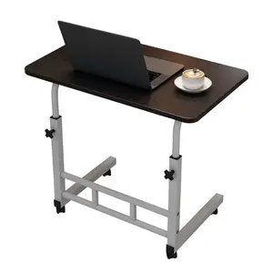 Black Wheeled Height Adjustable Standing Desk, Portable Rolling Laptop Workstation, Multi-scene Computer Table for Home Office Bedroom Study