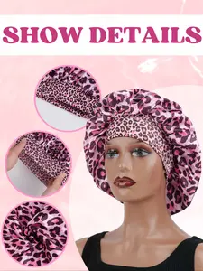 Women's Leopard Sleep Cap, Soft Material Sleeping Hat, Comfortable Ladies Nightcap, Stylish and Cozy Headwear, Hair Care Cap