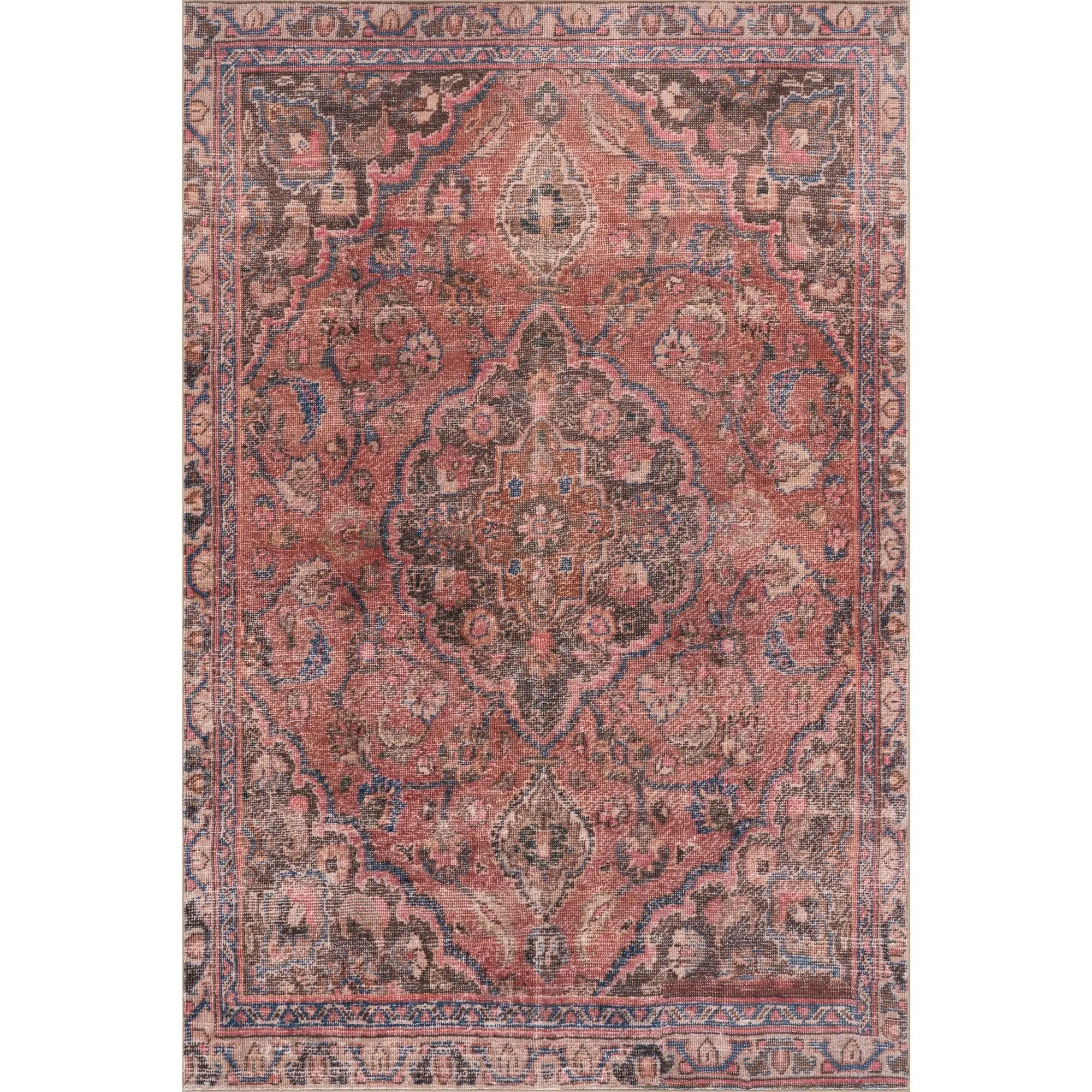 Nuloom Corisandi Traditional Medallion Print Washable Decorative Rugs, House Decor Piece for Room Decor