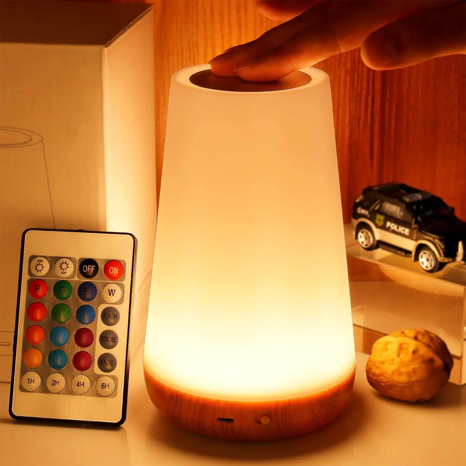 Touch Lamp, Desk Lamp,Dimmable Touch Lamp for Bedrooms, Portable Table Lamp, 3 Brightness Levels, 13 RGB Colors, Suitable for bedrooms, vanity desks, dining tables, and children's rooms