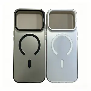 Magnetic Colorful Silver Laser Phone Case with IMD Finish, Iridescent Back Panel and Contrast Camera Frame, Strong Magnetic Clear Protective Cover