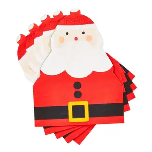 50 Pack Santa Claus Christmas Paper Napkins for Holiday Party Supplies (5 X 6 I Juvale
