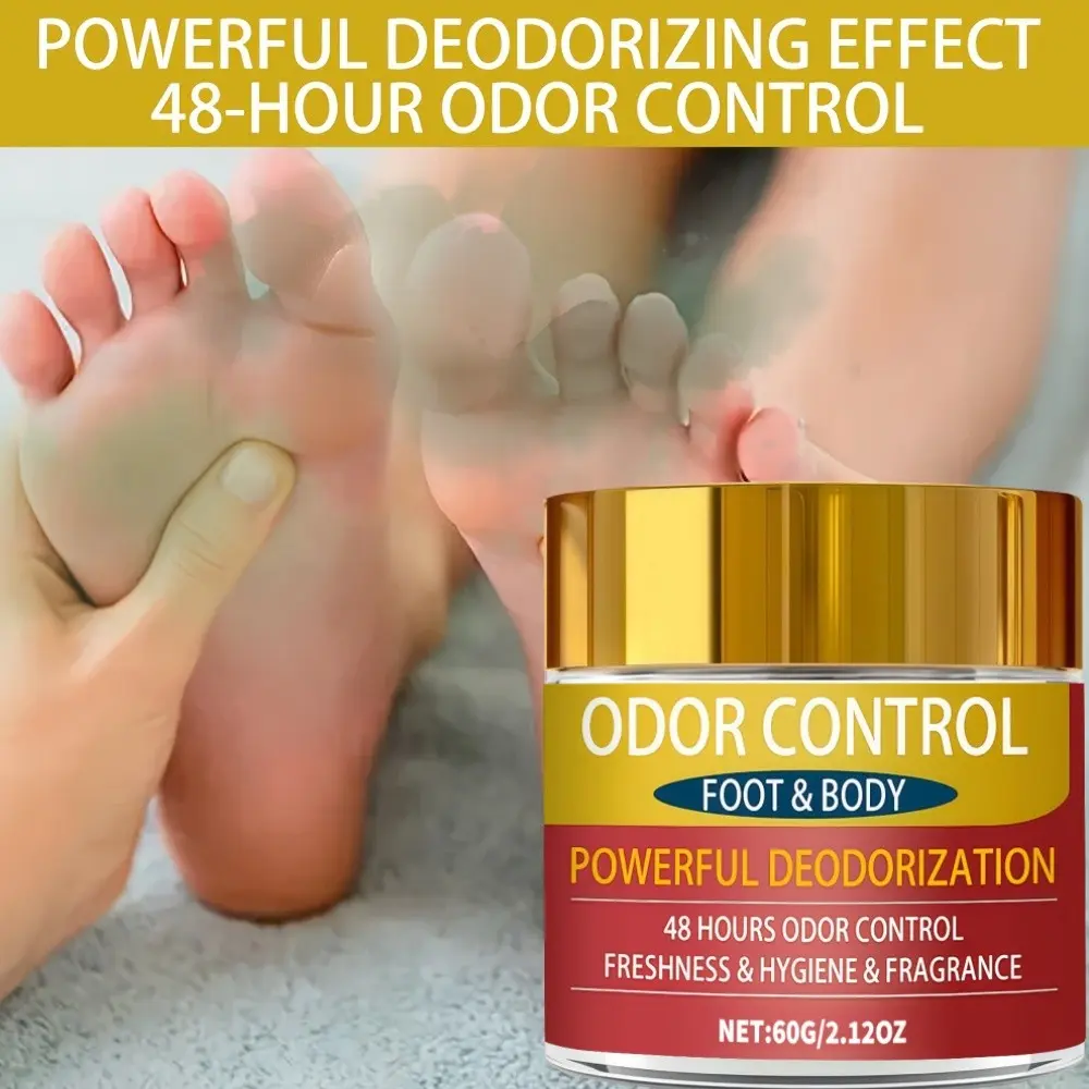 Foot Deodorant Control Cream, Tea Tree, Lavender, Mint, 48hr Odor Elimination, Foot Odor Eliminator For Feet, Moisturizing, Unisex, Portable, Fragrant Body Balm