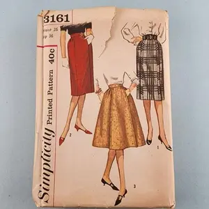 Simplicity 3161 Vintage Sewing Pattern Women's Set of Skirts Waist 26 Hip 36