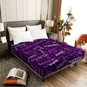 Purple background foam mattress with text and patterns, suitable for bedrooms, rentals, student dormitories, and is a must-have for sleep.