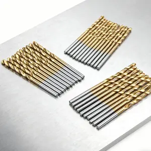 50pcs Coated HSS Drill Bit Set, 135 Tip for Crafts, Woodworking, Carving & Jewelry Making- Size 1/25-1/8 Inch, Metal Cylindrical Shape, Precision Drilling in DIY & Small Projects, Coated for Durability
