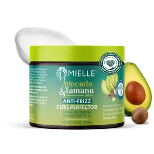 Mielle Organics Avocado & Tamanu Anti-Frizz Curl Perfector, Long-Lasting Haircare Mousse-Gel