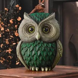 Resin Owl Statue Hand-Painted Craft, Collectible Owl Figurine for Desktop, Bookshelf, Office, TV Cabinet, Perfect Gift, Figurines for Collectors, Home Decor Statue, Resin Animal Sculptures