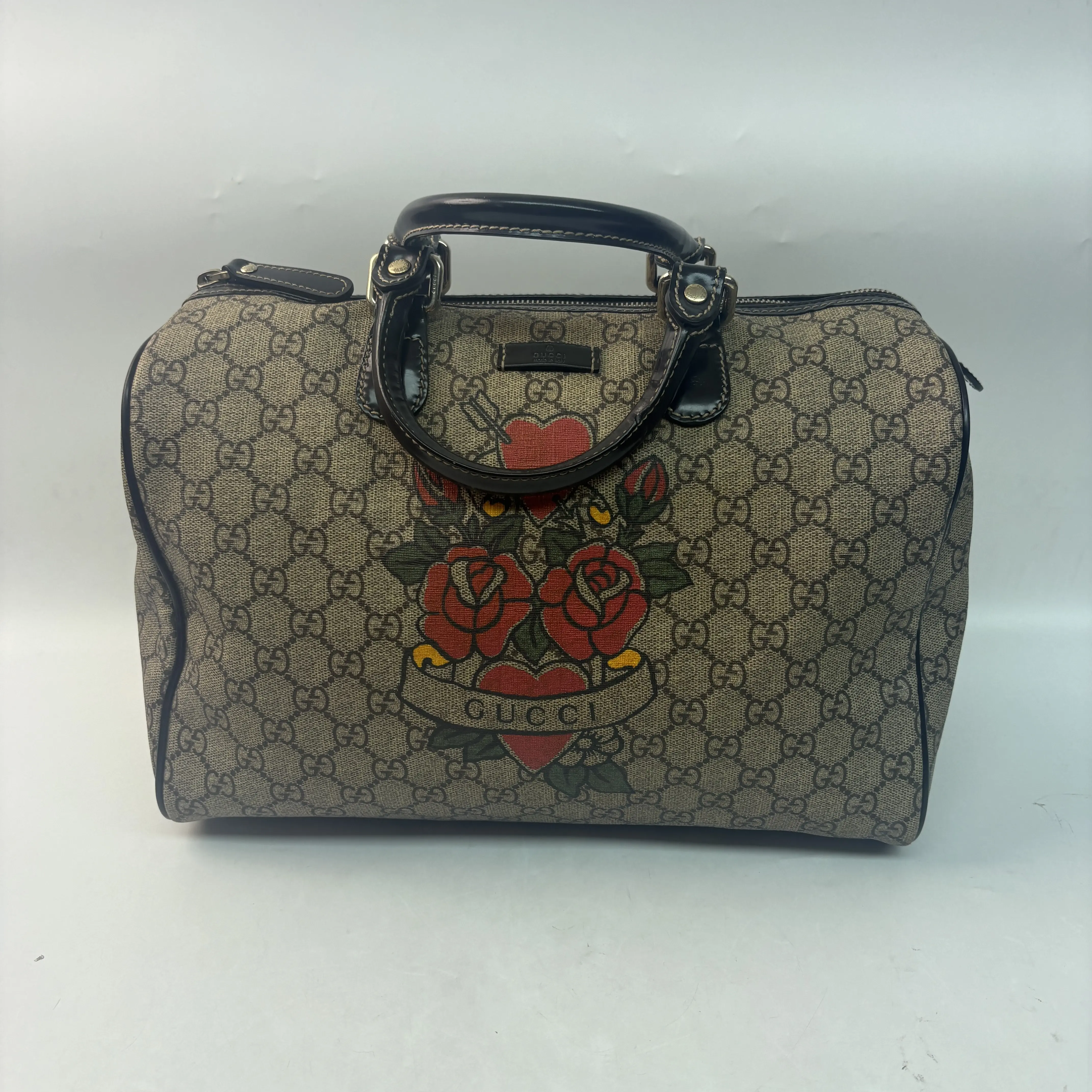 Pre-owned Canvas Tote Bags Gucci Boston Limited Print Handbag