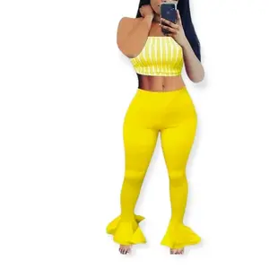 Striped Ruffled Two Piece