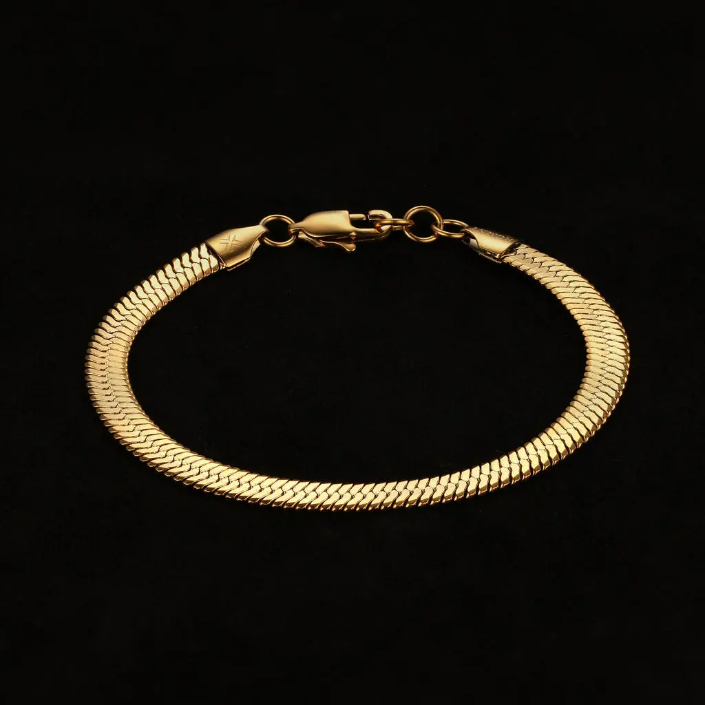 Herringbone Bracelet - Gold (5mm) Herringbone Bracelet - Gold (5mm)