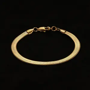 Herringbone Bracelet - Gold (5mm)