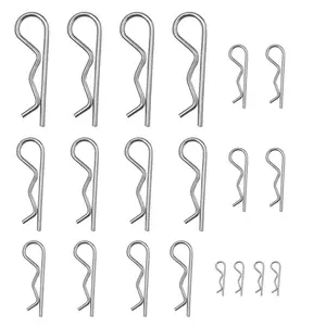 20 count Hardware Pins Cotter Pins Spring Fastener Assortment Kit, Retaining Pins R Clips Heavy Duty Zinc Plated Cotter Pin Hairpin Assortment Kit for Use  Hitch Pin Lock Systems Multiple Sizes M1-M3