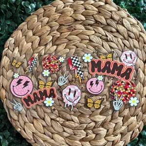 Mama UV DTF Cup Wrap 16oz Glossy Vinyl Sticker Kit Customizable Stickers for Cup Wraps Ready to Apply