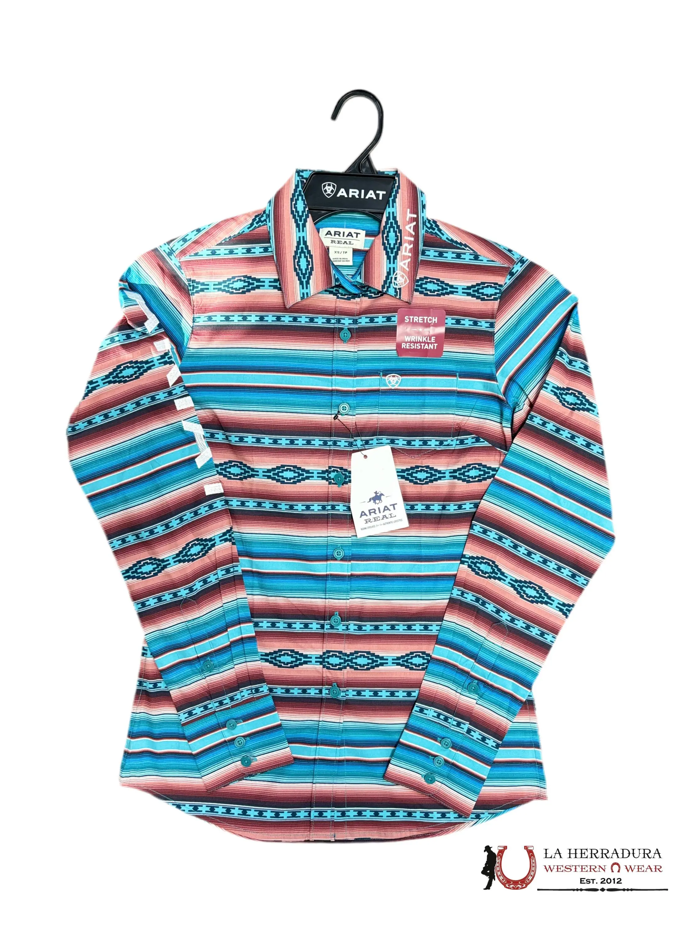 WOMEN ARIAT KIRBY SERAPE MARSALA PRINT LONG SLEEVE SHIRT 10037593