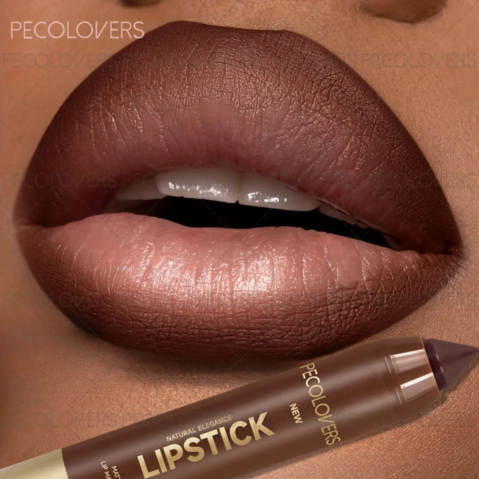 1pc Long-lasting Matte Lip Liner Singles lipstick, Crayon Nib Design Lip Line Lip Balm Dual Use, Waterproof Rotary Design Brown Color Lipsticks, Lipliner, Makeup Lipliner, Cosmetic Lip Liner, Matte Lip Pencil