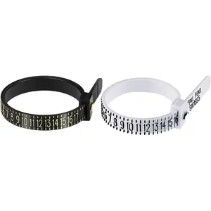 2 Piece American Plastic Ring Size Measurement Set, Finger Measuring Tool for Jewelry Sizing, Reusable for Men, Women, and Kids