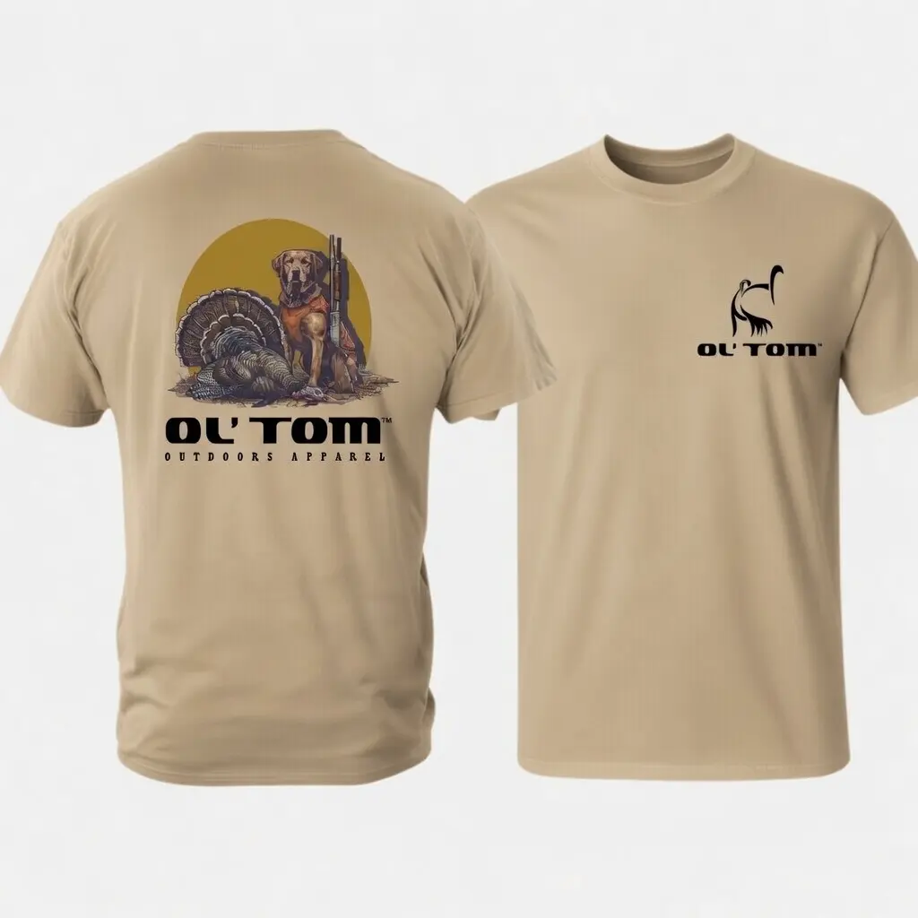 Outdoors Retro Turkey Hunting Dog Graphic Shirt, Outdoors Vintage Hunting T-Shirt, Outdoors Unisex Cotton Hunting Lifestyle Tee