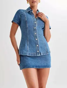 Light Denim Button Down Set