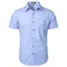 ZEROYAA Men's Regular Fit Cotton Textured Plaid Short Sleeve Button-Down Shirt with Pocket Strap - Top for Work, Date, Boyfriend Occasions,sohochic