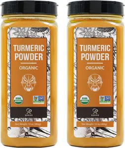 Soeos Organic Turmeric Root Powder 20 oz (10 oz *2), Non-GMO Verified, USDA Organic Spice Flavor