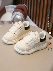Fashion Thick Sole Sneakers, Round Toe Trainers, Moccasin Design, Comfortable & Stylish Preschool Footwear for Kids, Perfect for Daily Wear