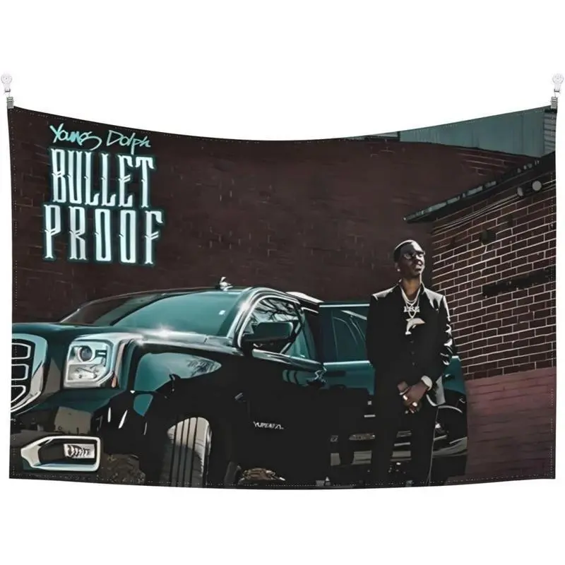 Young Dolph Vintage Aesthetic Music Tapestry, Printed Wall Hanging Home Decor Banner.