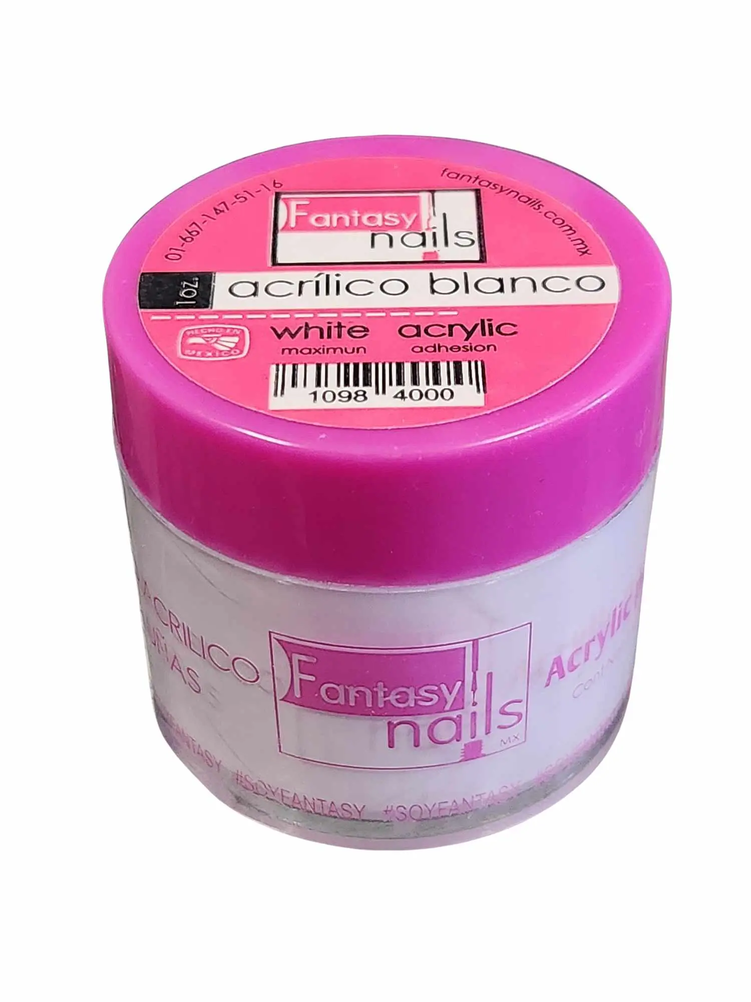 Fantasy Nails Acrylic White 1oz Polymer Powder Blanco Acrilico for Nail Art Decoration & Extension High-Quality Professional Product - Acrylicnail, Stylish Acrylic Nails