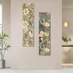 Floral Pattern Wall Tapestry, 2 Counts/set Retro Art Nouveau Style Floral Wall Art Tapestry, Wall Hanging for Home Dorm Decor, Vintage Room Decor, Flower