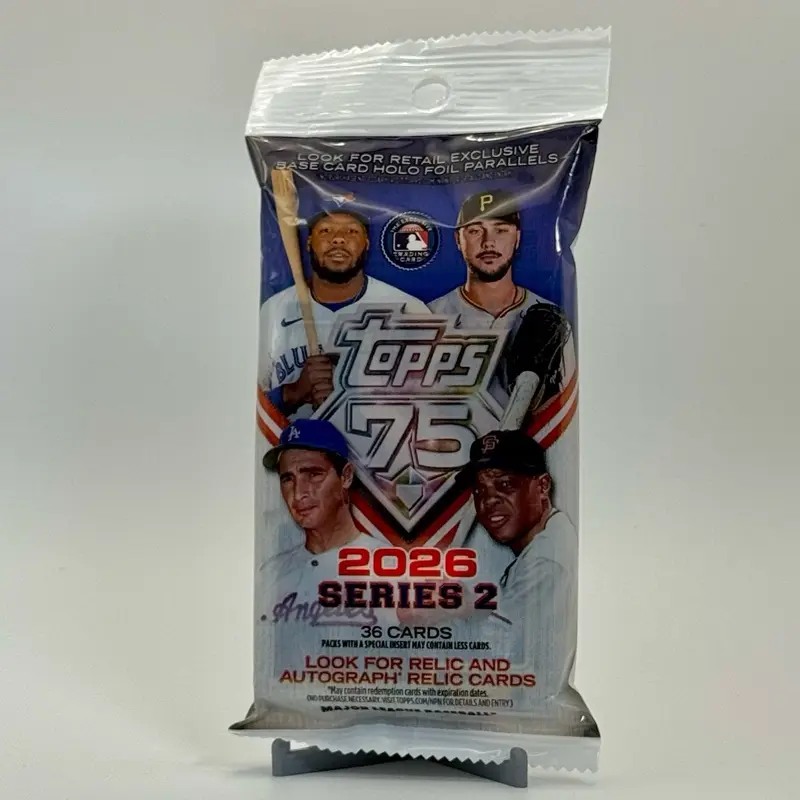 Topps 75th Anniversary 2026 Series 2 New Celebration Special Edition Baseball Trading Cards - Retail Fat Pack for Collectors (36 Cards)